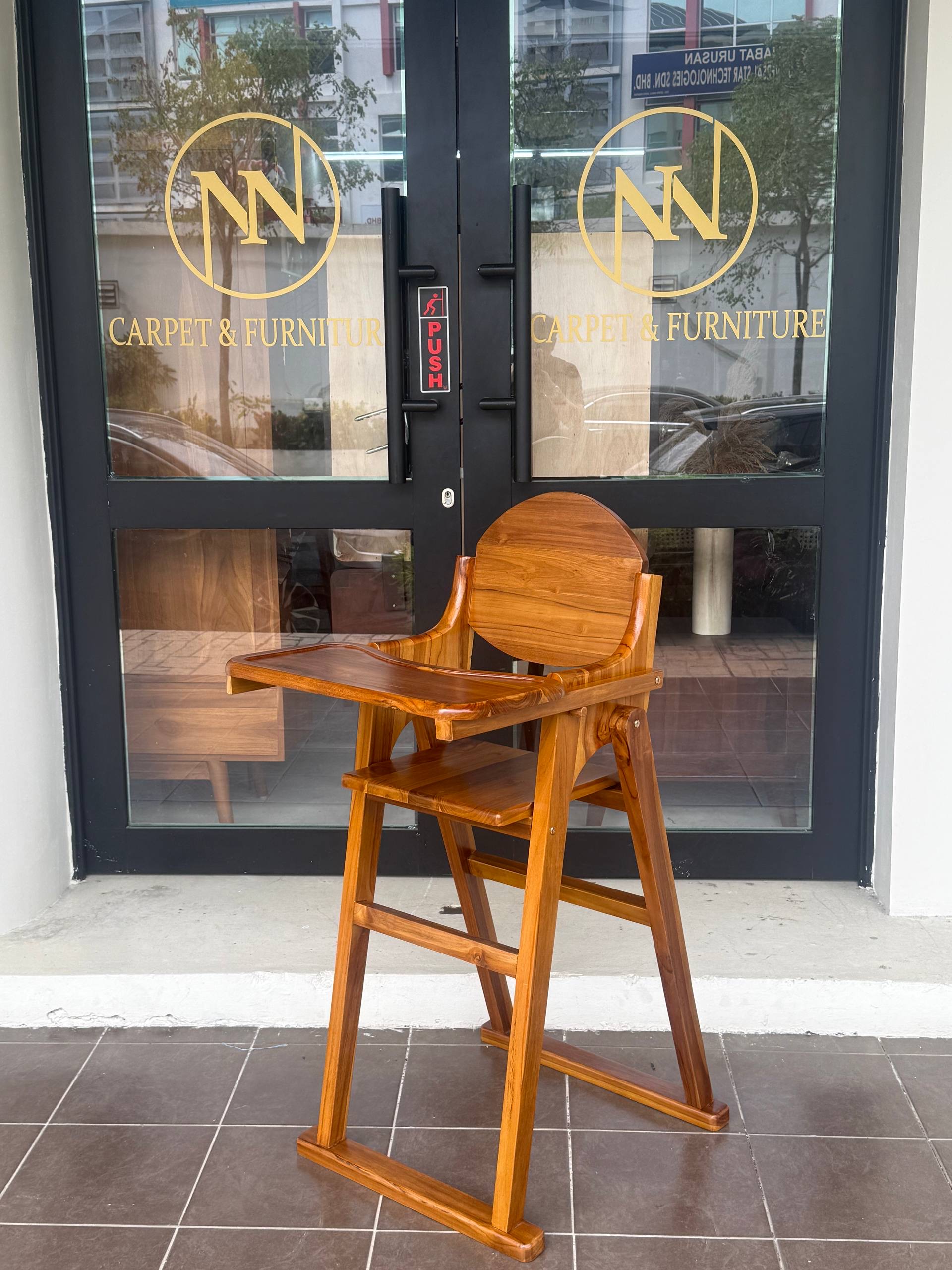 Solid Teakwood Baby High Chair | Wooden Feeding Chair | Foldable Kids Dining Chair | Teakwood High Chair